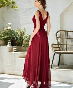 Ever-Pretty US V-Neck High-Low Chiffon Evening Party Dress