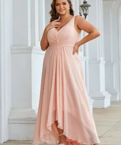 Ever-Pretty US V-Neck High-Low Chiffon Evening Party Dress
