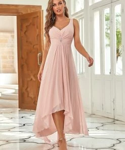 Ever-Pretty US V-Neck High-Low Chiffon Evening Party Dress