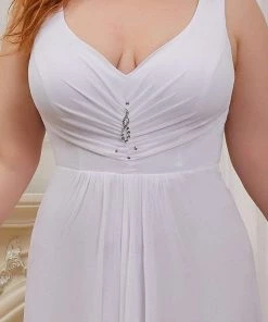 Ever-Pretty US Plus Size Chiffon Formal V-Neck High-Low Cocktail Dress
