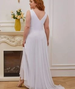 Ever-Pretty US Plus Size Chiffon Formal V-Neck High-Low Cocktail Dress