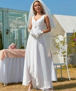 Ever-Pretty US Custom Size V-Neck High-Low Chiffon Evening Party Dress Summer Dresses 2022