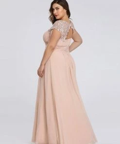 Ever-Pretty US Plus Size Maxi Long Formal Lace Cap Sleeve Evening Dress 112 Ever-Pretty US Plus Size Maxi Long Formal Lace Cap Sleeve Evening Dress