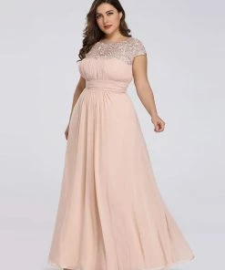 Ever-Pretty US Plus Size Maxi Long Formal Lace Cap Sleeve Evening Dress 113 Ever-Pretty US Plus Size Maxi Long Formal Lace Cap Sleeve Evening Dress