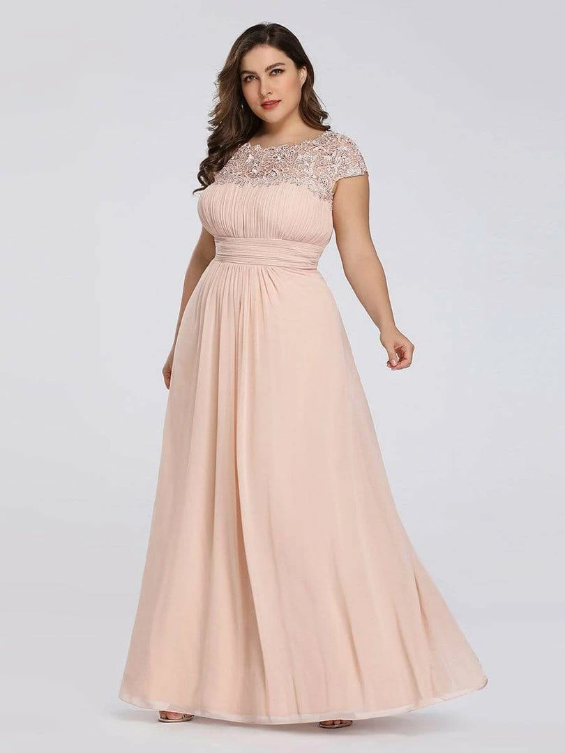 Ever-Pretty US Plus Size Maxi Long Formal Lace Cap Sleeve Evening Dress 48 Ever-Pretty US Plus Size Maxi Long Formal Lace Cap Sleeve Evening Dress