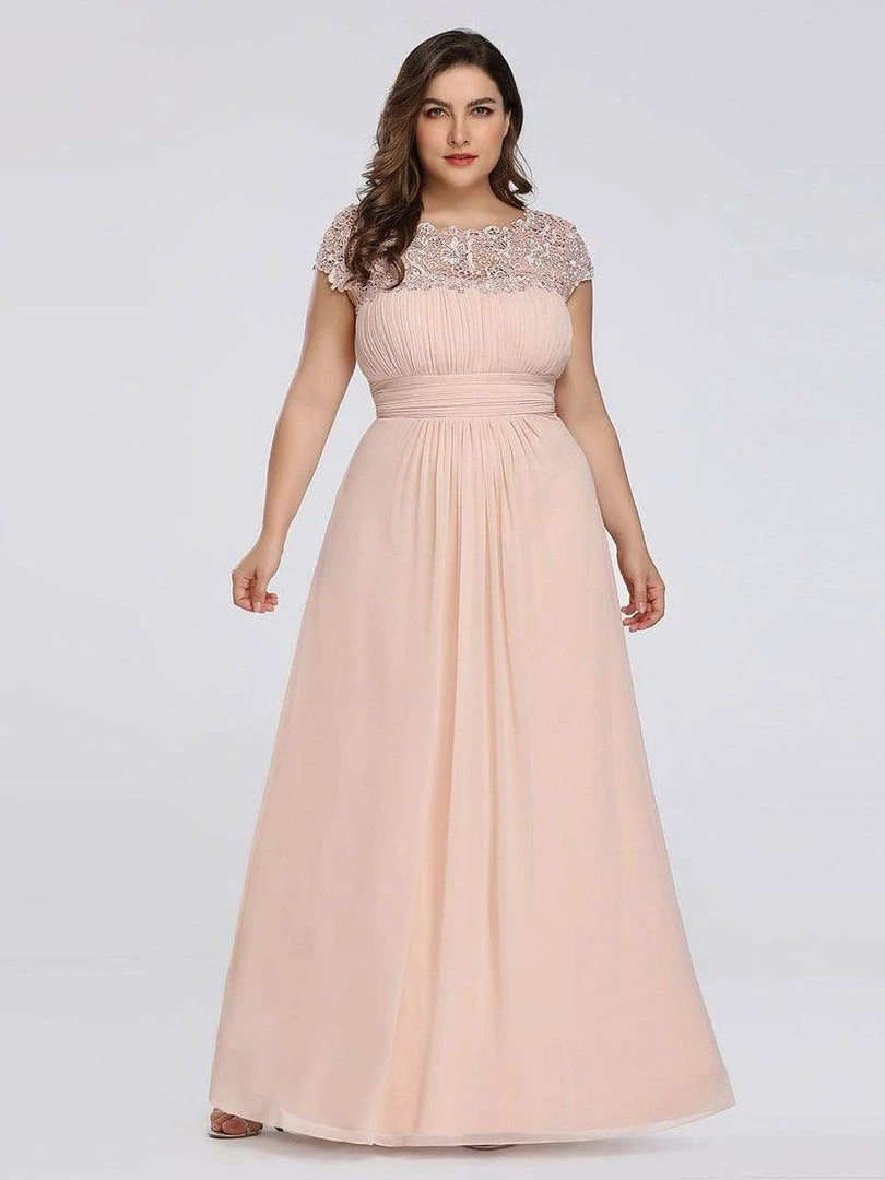 Ever-Pretty US Plus Size Maxi Long Formal Lace Cap Sleeve Evening Dress 46 Ever-Pretty US Plus Size Maxi Long Formal Lace Cap Sleeve Evening Dress