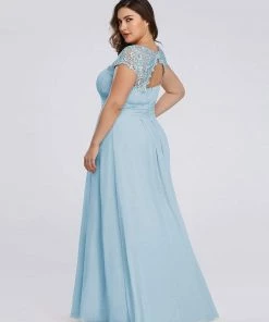 Ever-Pretty US Plus Size Maxi Long Formal Lace Cap Sleeve Evening Dress 116 Ever-Pretty US Plus Size Maxi Long Formal Lace Cap Sleeve Evening Dress