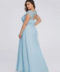 Ever-Pretty US Elegant Lace Cap Sleeve Maxi Long Chiffon Bridesmaid Dress 84 Ever-Pretty US Elegant Lace Cap Sleeve Maxi Long Chiffon Bridesmaid Dress