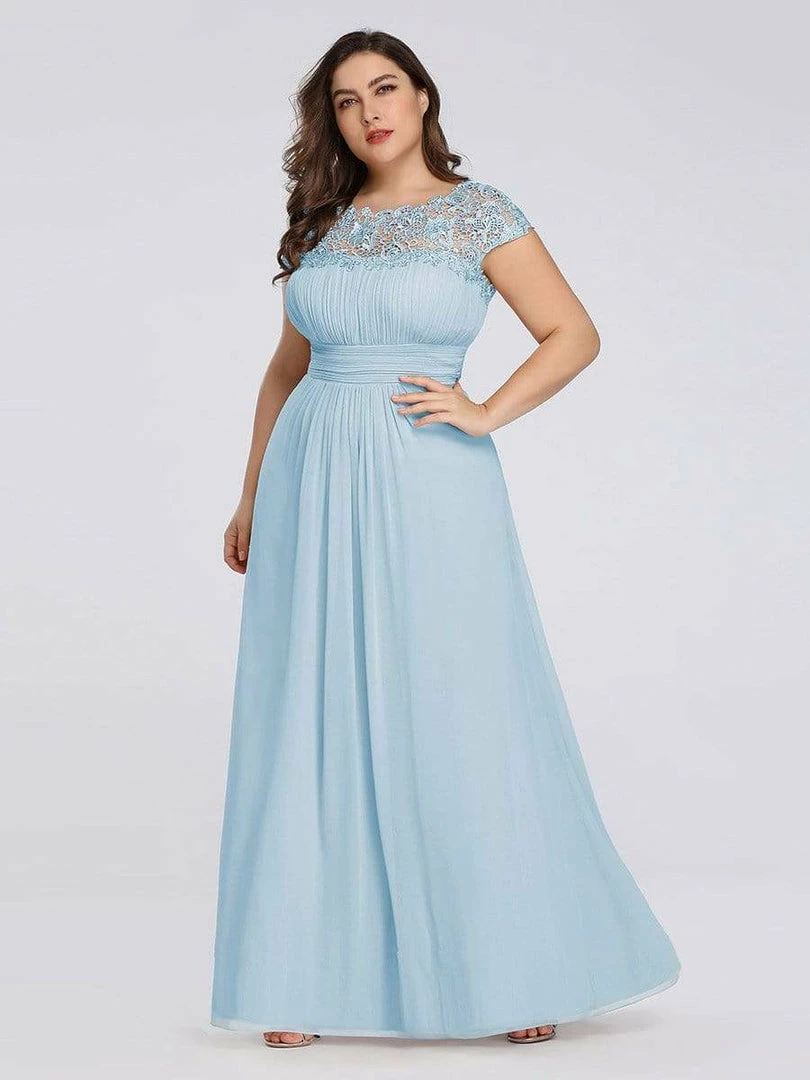 Ever-Pretty US Plus Size Maxi Long Formal Lace Cap Sleeve Evening Dress 45 Ever-Pretty US Plus Size Maxi Long Formal Lace Cap Sleeve Evening Dress