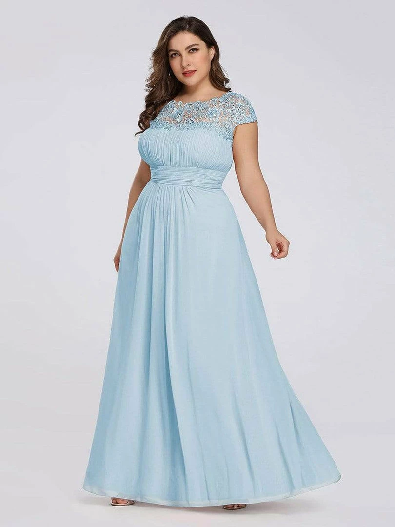 Ever-Pretty US Plus Size Maxi Long Formal Lace Cap Sleeve Evening Dress 50 Ever-Pretty US Plus Size Maxi Long Formal Lace Cap Sleeve Evening Dress