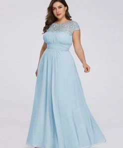 Ever-Pretty US Elegant Lace Cap Sleeve Maxi Long Chiffon Bridesmaid Dress 83 Ever-Pretty US Elegant Lace Cap Sleeve Maxi Long Chiffon Bridesmaid Dress