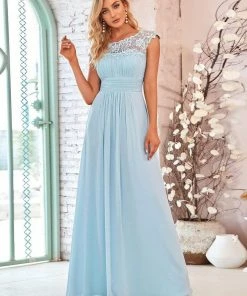 Ever-Pretty US Elegant Lace Cap Sleeve Maxi Long Chiffon Bridesmaid Dress 78 Ever-Pretty US Elegant Lace Cap Sleeve Maxi Long Chiffon Bridesmaid Dress