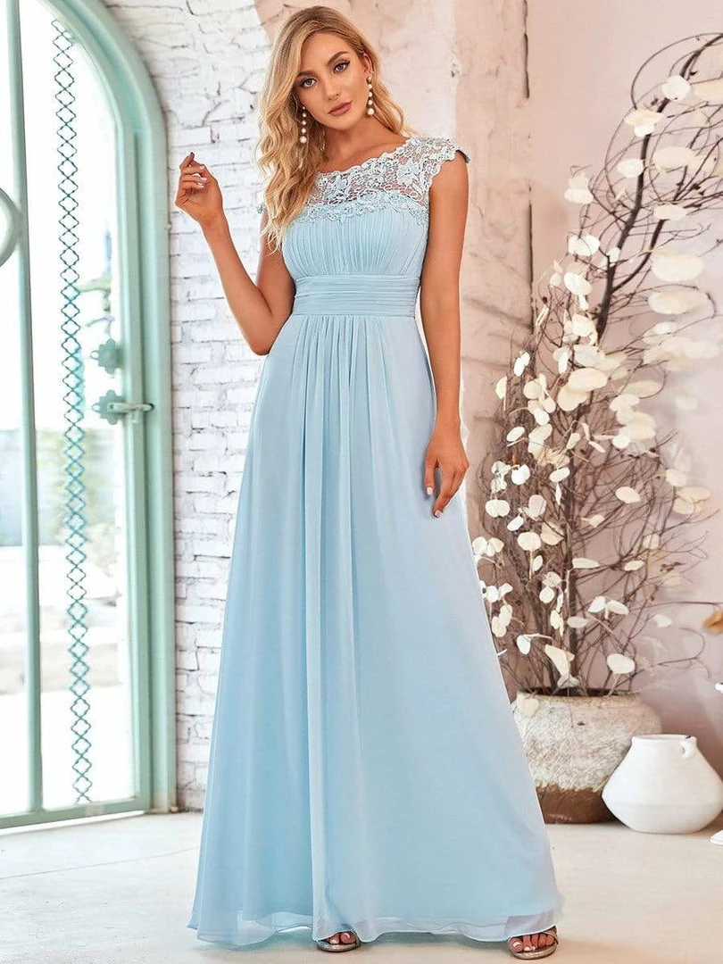 Ever-Pretty US Elegant Lace Cap Sleeve Maxi Long Chiffon Bridesmaid Dress 23 Ever-Pretty US Elegant Lace Cap Sleeve Maxi Long Chiffon Bridesmaid Dress