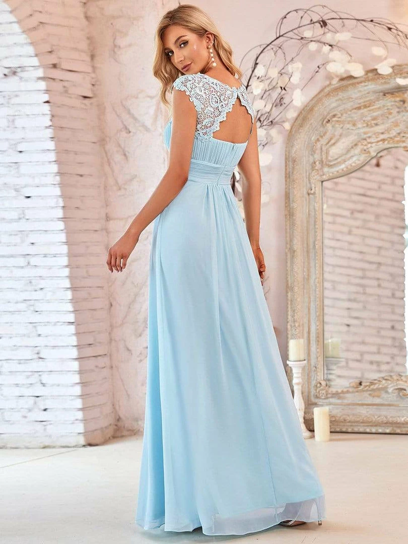Ever-Pretty US Elegant Lace Cap Sleeve Maxi Long Chiffon Bridesmaid Dress 24 Ever-Pretty US Elegant Lace Cap Sleeve Maxi Long Chiffon Bridesmaid Dress
