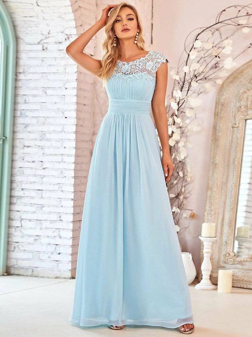 Ever-Pretty US Elegant Lace Cap Sleeve Maxi Long Chiffon Bridesmaid Dress 25 Ever-Pretty US Elegant Lace Cap Sleeve Maxi Long Chiffon Bridesmaid Dress