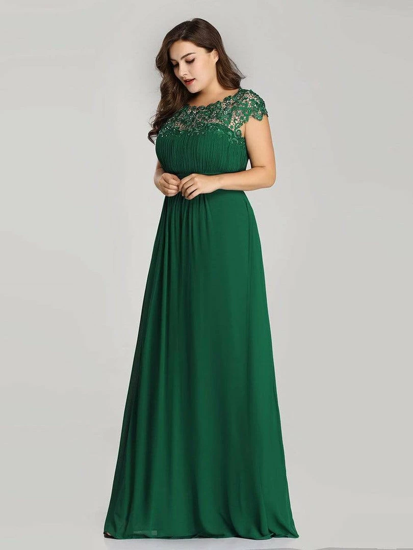 Ever-Pretty US Plus Size Maxi Long Formal Lace Cap Sleeve Evening Dress 16 Ever-Pretty US Plus Size Maxi Long Formal Lace Cap Sleeve Evening Dress