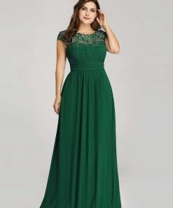 Ever-Pretty US Elegant Lace Cap Sleeve Maxi Long Chiffon Bridesmaid Dress 76 Ever-Pretty US Elegant Lace Cap Sleeve Maxi Long Chiffon Bridesmaid Dress