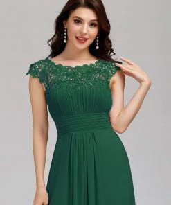 Ever-Pretty US Elegant Lace Cap Sleeve Maxi Long Chiffon Bridesmaid Dress 75 Ever-Pretty US Elegant Lace Cap Sleeve Maxi Long Chiffon Bridesmaid Dress