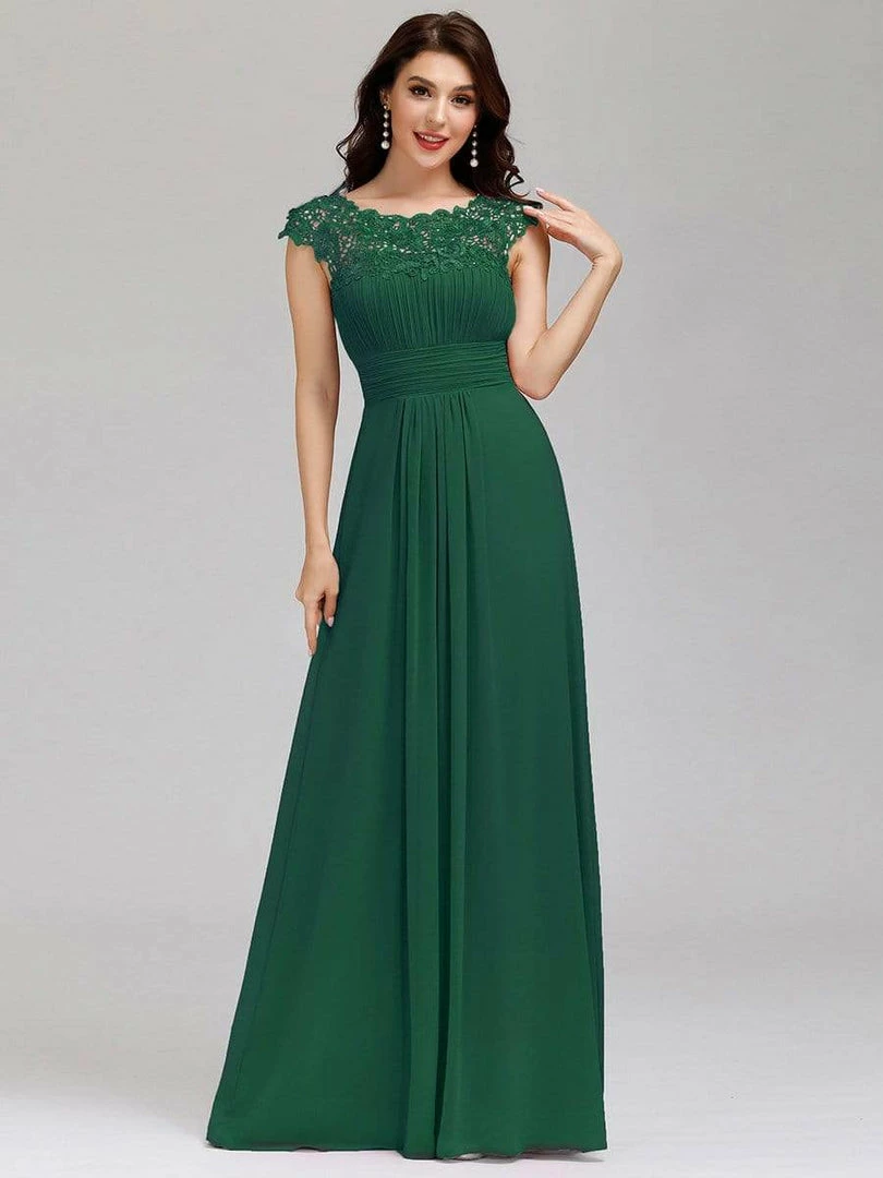 Ever-Pretty US Elegant Lace Cap Sleeve Maxi Long Chiffon Bridesmaid Dress 18 Ever-Pretty US Elegant Lace Cap Sleeve Maxi Long Chiffon Bridesmaid Dress