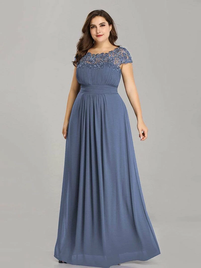 Ever-Pretty US Plus Size Maxi Long Formal Lace Cap Sleeve Evening Dress 42 Ever-Pretty US Plus Size Maxi Long Formal Lace Cap Sleeve Evening Dress