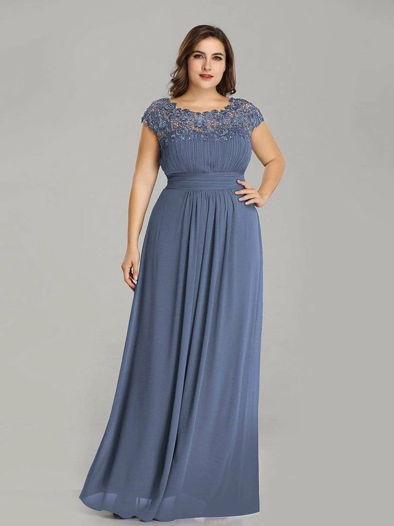 Ever-Pretty US Plus Size Maxi Long Formal Lace Cap Sleeve Evening Dress 43 Ever-Pretty US Plus Size Maxi Long Formal Lace Cap Sleeve Evening Dress