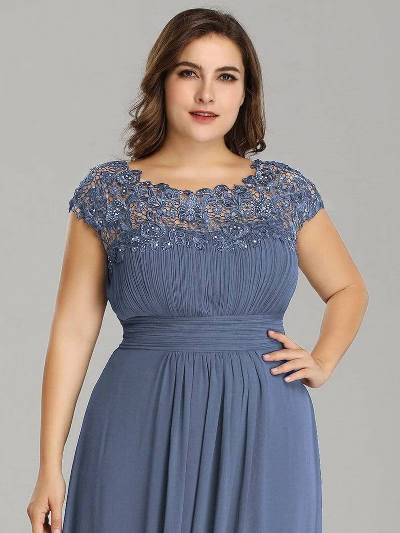 Ever-Pretty US Plus Size Maxi Long Formal Lace Cap Sleeve Evening Dress 44 Ever-Pretty US Plus Size Maxi Long Formal Lace Cap Sleeve Evening Dress