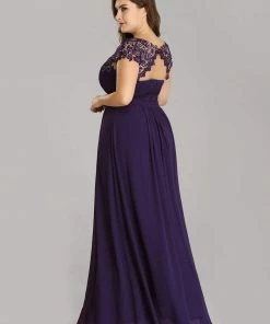 Ever-Pretty US Plus Size Maxi Long Formal Lace Cap Sleeve Evening Dress 77 Ever-Pretty US Plus Size Maxi Long Formal Lace Cap Sleeve Evening Dress