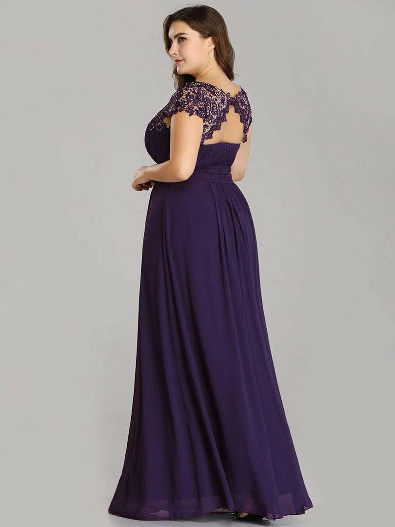 Ever-Pretty US Plus Size Maxi Long Formal Lace Cap Sleeve Evening Dress 12 Ever-Pretty US Plus Size Maxi Long Formal Lace Cap Sleeve Evening Dress