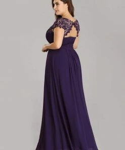 Ever-Pretty US Elegant Lace Cap Sleeve Maxi Long Chiffon Bridesmaid Dress 89 Ever-Pretty US Elegant Lace Cap Sleeve Maxi Long Chiffon Bridesmaid Dress