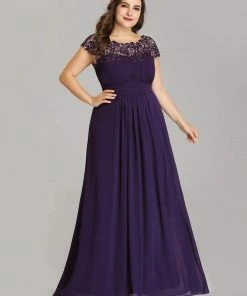 Ever-Pretty US Plus Size Maxi Long Formal Lace Cap Sleeve Evening Dress 76 Ever-Pretty US Plus Size Maxi Long Formal Lace Cap Sleeve Evening Dress