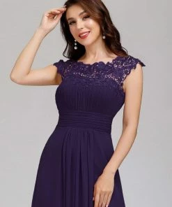 Ever-Pretty US Elegant Lace Cap Sleeve Maxi Long Chiffon Bridesmaid Dress 87 Ever-Pretty US Elegant Lace Cap Sleeve Maxi Long Chiffon Bridesmaid Dress