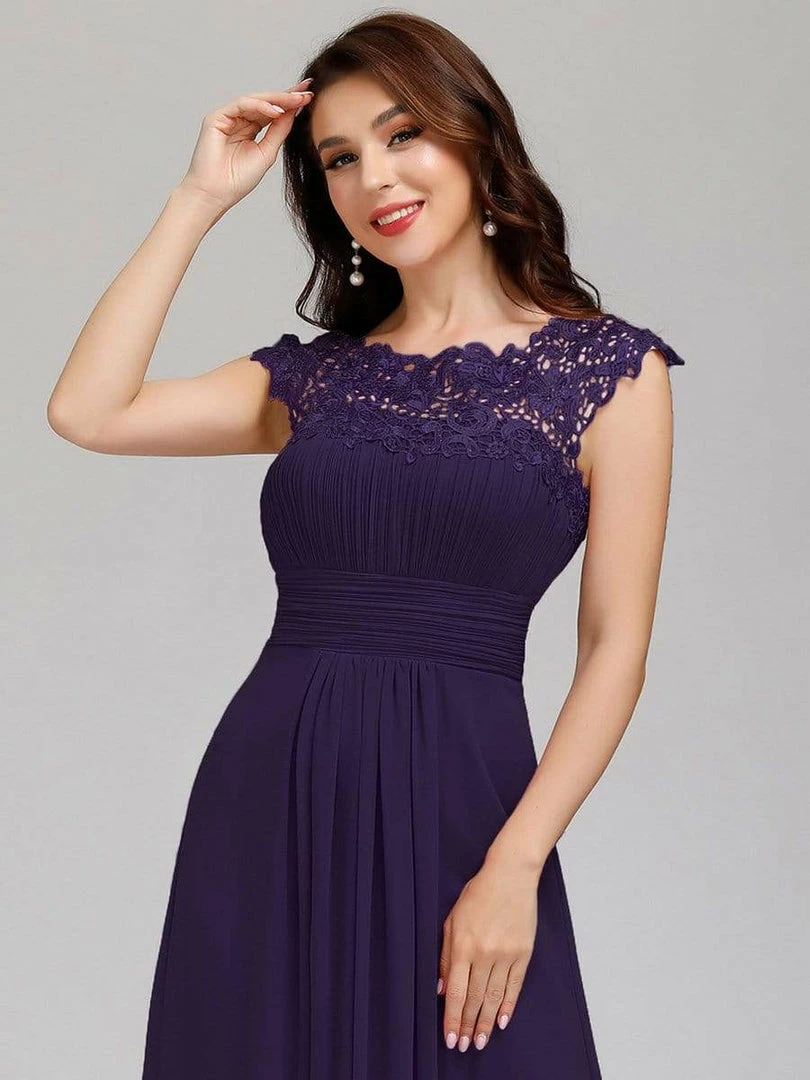 Ever-Pretty US Elegant Lace Cap Sleeve Maxi Long Chiffon Bridesmaid Dress 32 Ever-Pretty US Elegant Lace Cap Sleeve Maxi Long Chiffon Bridesmaid Dress