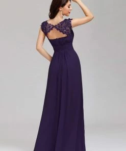 Ever-Pretty US Elegant Lace Cap Sleeve Maxi Long Chiffon Bridesmaid Dress 86 Ever-Pretty US Elegant Lace Cap Sleeve Maxi Long Chiffon Bridesmaid Dress