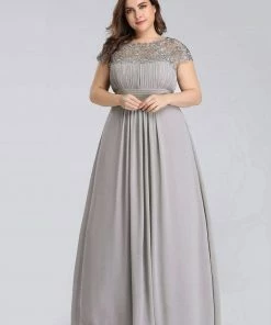 Ever-Pretty US Elegant Lace Cap Sleeve Maxi Long Chiffon Bridesmaid Dress 95 Ever-Pretty US Elegant Lace Cap Sleeve Maxi Long Chiffon Bridesmaid Dress