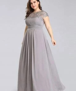 Ever-Pretty US Plus Size Maxi Long Formal Lace Cap Sleeve Evening Dress 74 Ever-Pretty US Plus Size Maxi Long Formal Lace Cap Sleeve Evening Dress