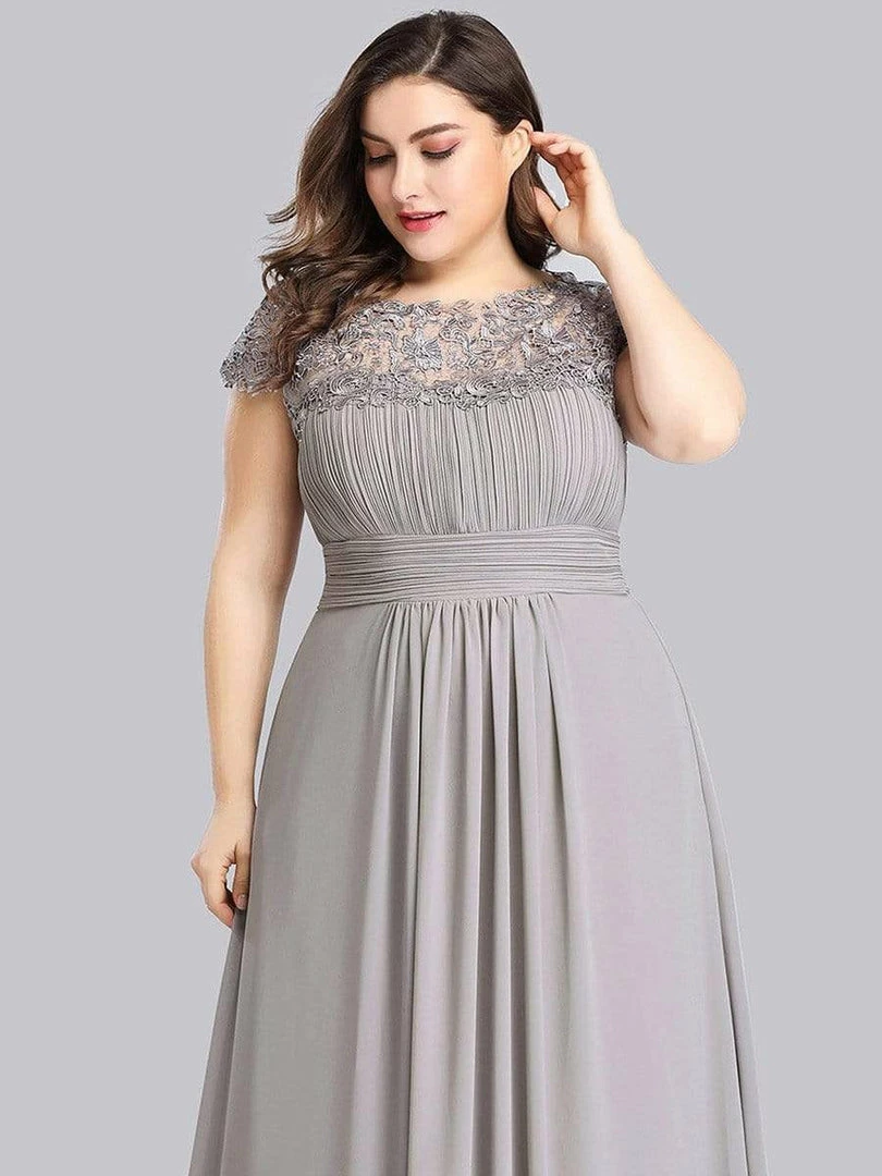Ever-Pretty US Plus Size Maxi Long Formal Lace Cap Sleeve Evening Dress 10 Ever-Pretty US Plus Size Maxi Long Formal Lace Cap Sleeve Evening Dress