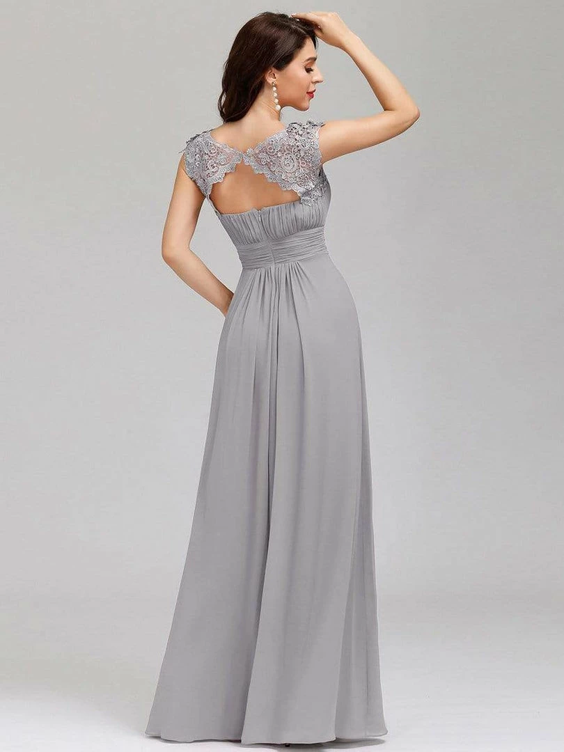 Ever-Pretty US Elegant Lace Cap Sleeve Maxi Long Chiffon Bridesmaid Dress 38 Ever-Pretty US Elegant Lace Cap Sleeve Maxi Long Chiffon Bridesmaid Dress