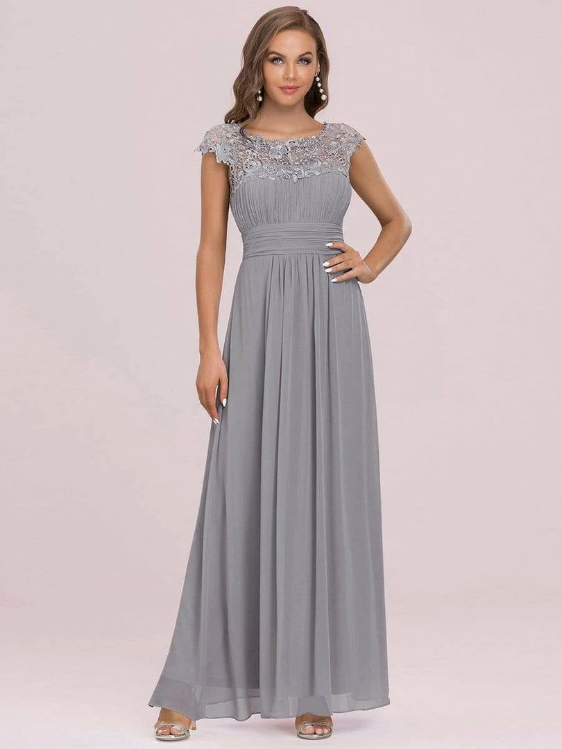 Ever-Pretty US Elegant Lace Cap Sleeve Maxi Long Chiffon Bridesmaid Dress 41 Ever-Pretty US Elegant Lace Cap Sleeve Maxi Long Chiffon Bridesmaid Dress