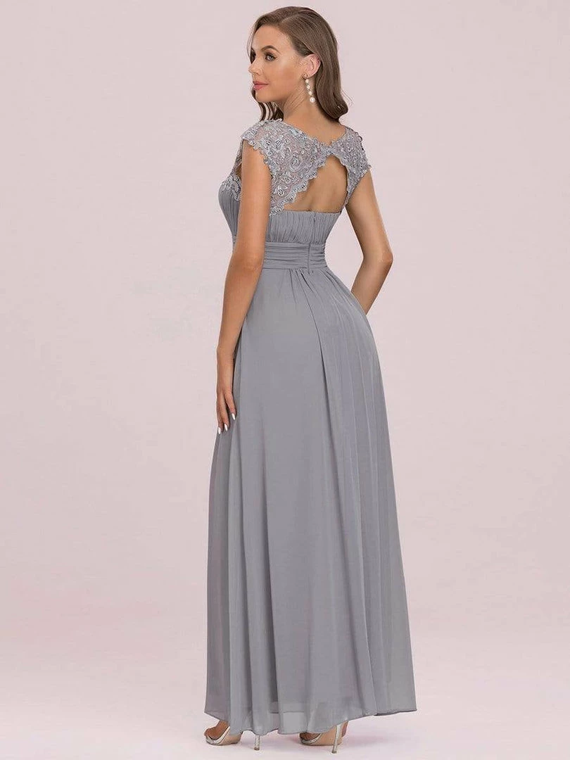 Ever-Pretty US Elegant Lace Cap Sleeve Maxi Long Chiffon Bridesmaid Dress 42 Ever-Pretty US Elegant Lace Cap Sleeve Maxi Long Chiffon Bridesmaid Dress