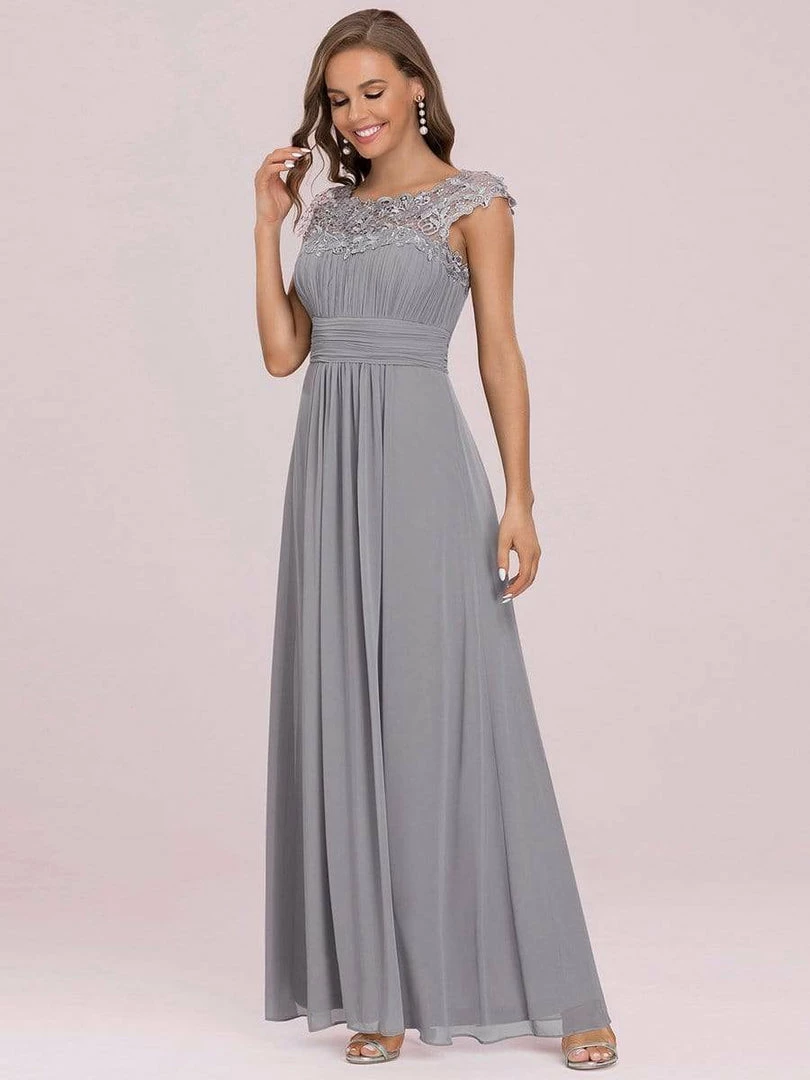Ever-Pretty US Elegant Lace Cap Sleeve Maxi Long Chiffon Bridesmaid Dress 43 Ever-Pretty US Elegant Lace Cap Sleeve Maxi Long Chiffon Bridesmaid Dress