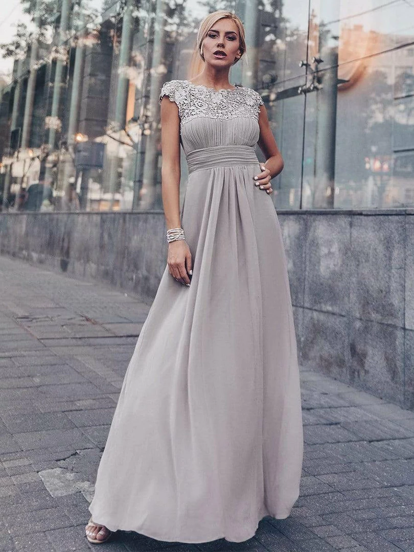 Ever-Pretty US Elegant Lace Cap Sleeve Maxi Long Chiffon Bridesmaid Dress 35 Ever-Pretty US Elegant Lace Cap Sleeve Maxi Long Chiffon Bridesmaid Dress