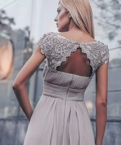 Ever-Pretty US Elegant Lace Cap Sleeve Maxi Long Chiffon Bridesmaid Dress 91 Ever-Pretty US Elegant Lace Cap Sleeve Maxi Long Chiffon Bridesmaid Dress