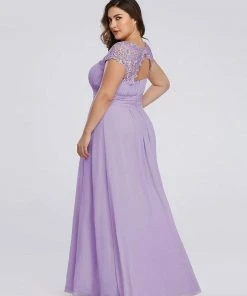 Ever-Pretty US Plus Size Maxi Long Formal Lace Cap Sleeve Evening Dress 124 Ever-Pretty US Plus Size Maxi Long Formal Lace Cap Sleeve Evening Dress