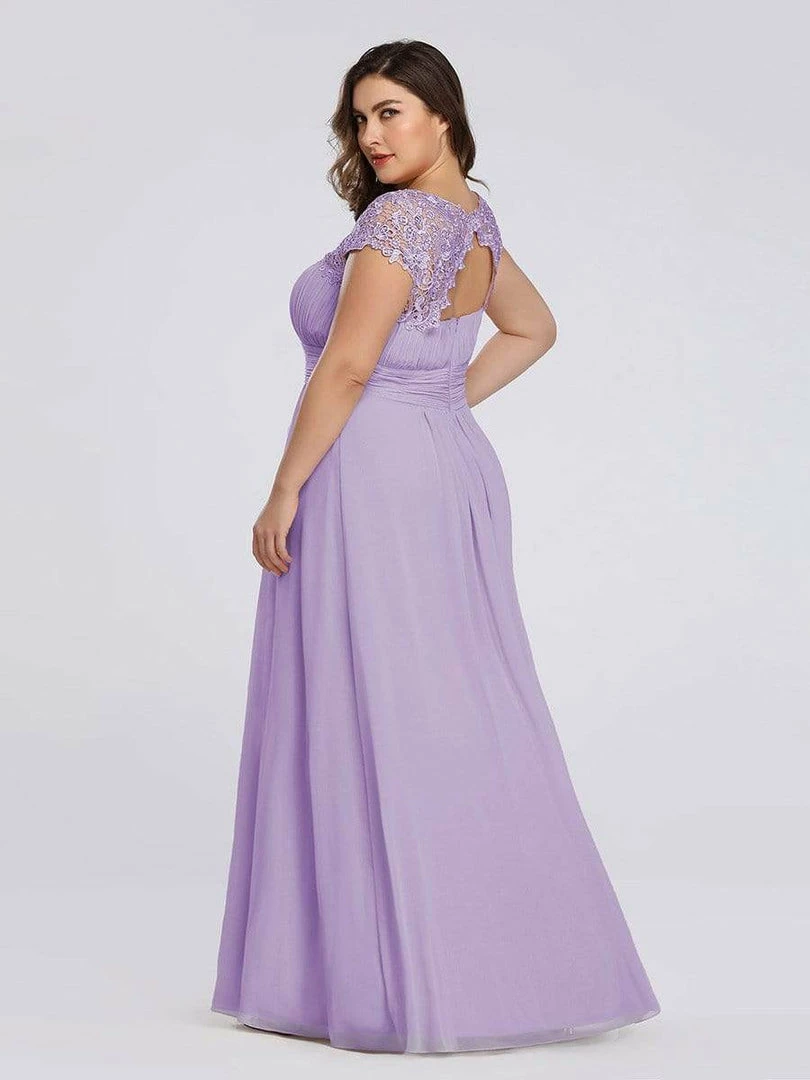 Ever-Pretty US Plus Size Maxi Long Formal Lace Cap Sleeve Evening Dress 59 Ever-Pretty US Plus Size Maxi Long Formal Lace Cap Sleeve Evening Dress