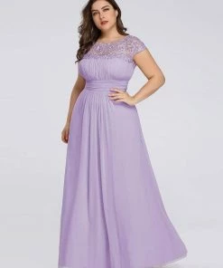 Ever-Pretty US Plus Size Maxi Long Formal Lace Cap Sleeve Evening Dress 125 Ever-Pretty US Plus Size Maxi Long Formal Lace Cap Sleeve Evening Dress