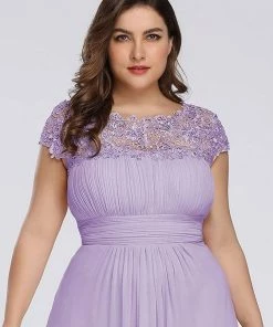 Ever-Pretty US Plus Size Maxi Long Formal Lace Cap Sleeve Evening Dress 126 Ever-Pretty US Plus Size Maxi Long Formal Lace Cap Sleeve Evening Dress