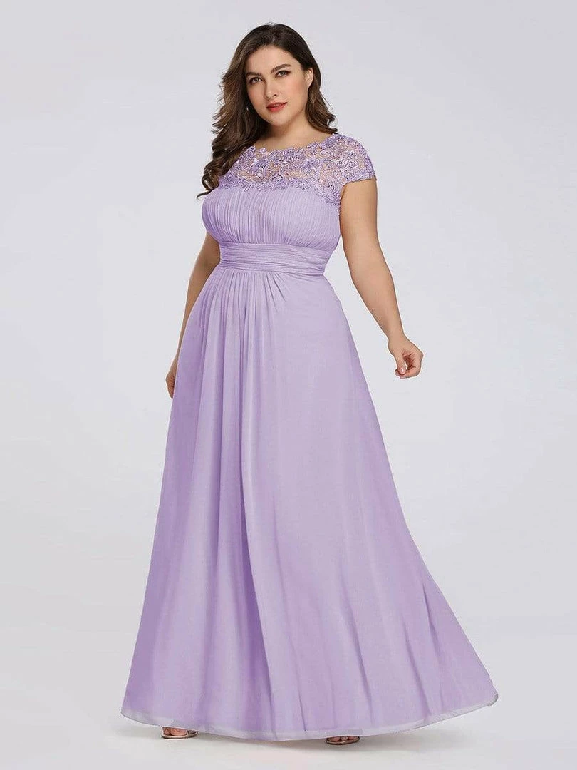 Ever-Pretty US Plus Size Maxi Long Formal Lace Cap Sleeve Evening Dress 58 Ever-Pretty US Plus Size Maxi Long Formal Lace Cap Sleeve Evening Dress
