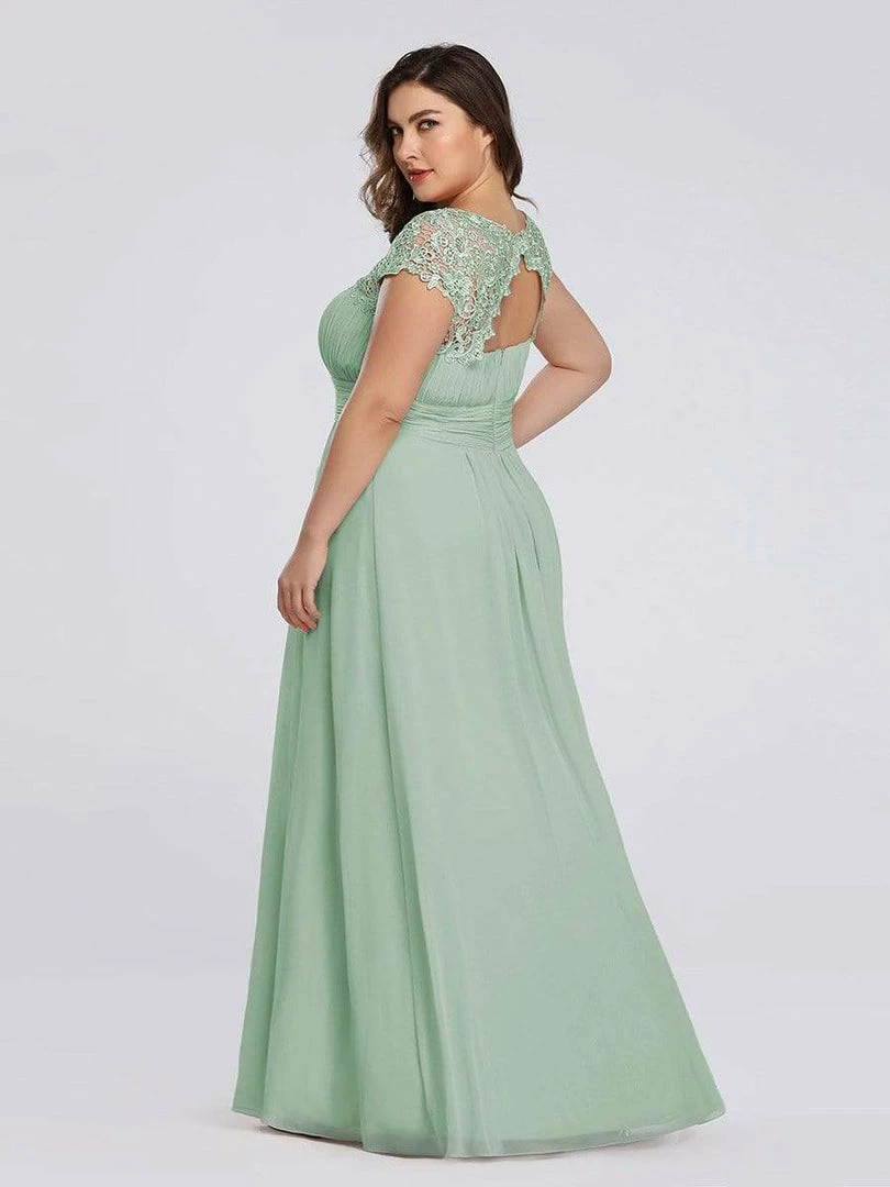 Ever-Pretty US Plus Size Maxi Long Formal Lace Cap Sleeve Evening Dress 54 Ever-Pretty US Plus Size Maxi Long Formal Lace Cap Sleeve Evening Dress