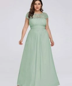 Ever-Pretty US Plus Size Maxi Long Formal Lace Cap Sleeve Evening Dress 121 Ever-Pretty US Plus Size Maxi Long Formal Lace Cap Sleeve Evening Dress