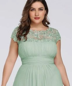 Ever-Pretty US Plus Size Maxi Long Formal Lace Cap Sleeve Evening Dress 122 Ever-Pretty US Plus Size Maxi Long Formal Lace Cap Sleeve Evening Dress